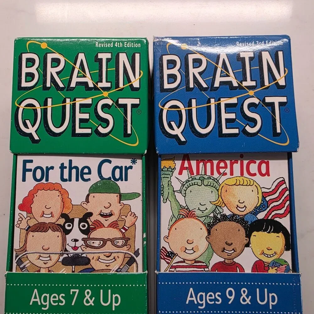 Brain Quest Smart Cards Lot of 2: For The Car Travel (7+) & America (9+)